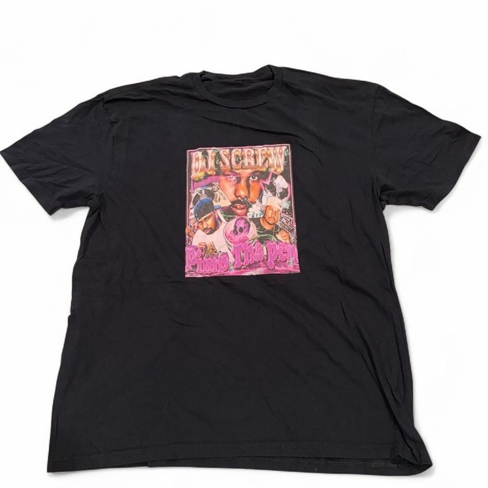 Dj screw printed t shirt size large
